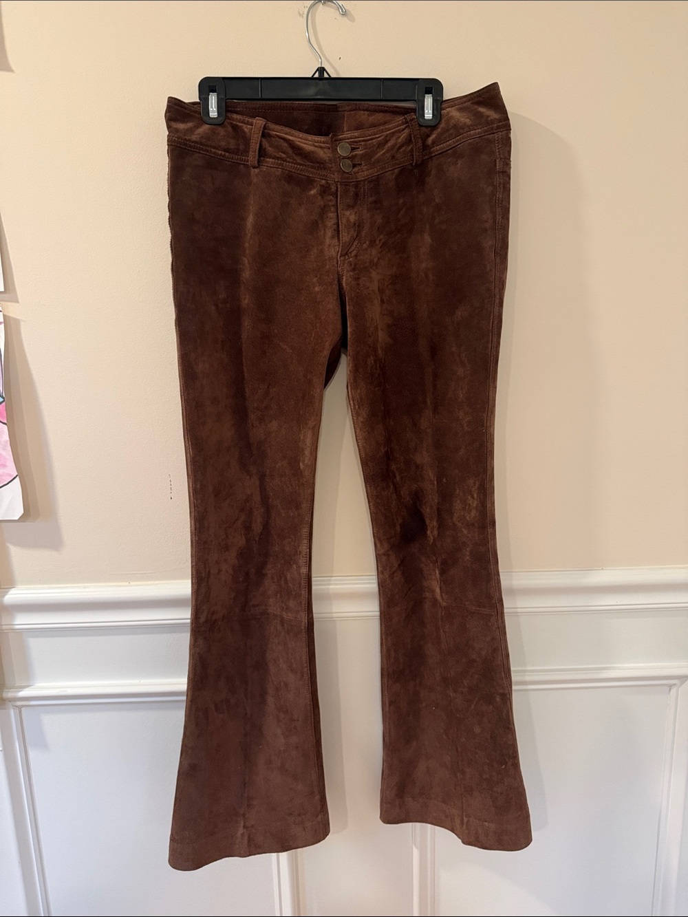 H&M Chocolate Brown Suede Flare Pants